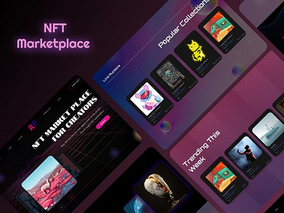 NFT Market place Landing page app branding design figma illustration landingpage nft ui uidesign web website xd