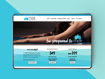Melt Hot Yoga Website & Branding design ecommerce illustration logo web design