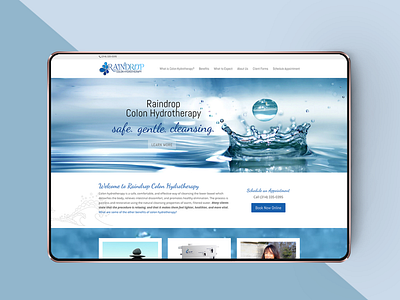 Raindrop Hydrotherapy ecommerce illustration logo web design