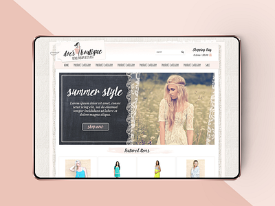 Doc's Clothing Boutique Boho Website Design branding design ecommerce feminine girly illustration logo shopify web design