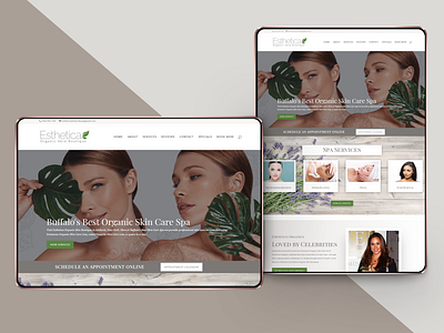Esthetica Skincare Boutique Web Design branding design ecommerce feminine girly illustration logo ui web design