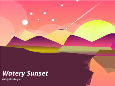 Watery Sunset design flat graphic design gravit illustration minimal vector web