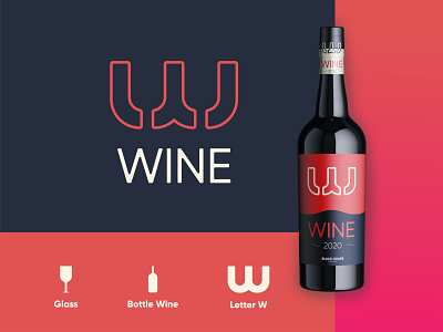 Wine version modern logo art best logo brand brand identity combination logo design flat logo design glass glass logo graphic design letter w letter w logo logo logos logotype modern logo wine wine bottle wine label wine logo