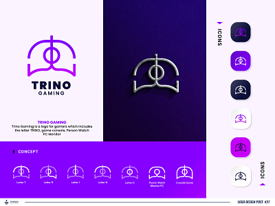 Trino Gaming Logo best logo brand brand identity branding combination logo console game logo design design logo game logo gamers gaming graphic design icon logo logo inspiration logo inspirations logoname logos monogram logo