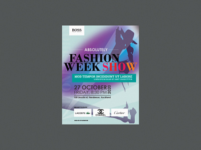 Fashion Week Show poster design flat layout