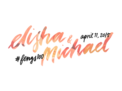 elisha & michael brush calligraphy hand-lettering illustration lettering typography wedding