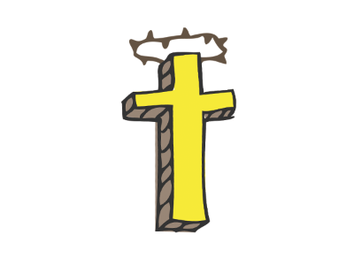 a crown of thorns cross faith hand drawn illustration jesus