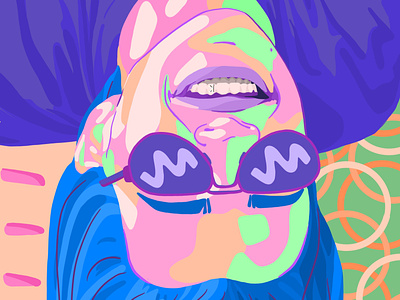 Neon Kayla (upside down) design graphic design mutlicolor port portrait print procreate