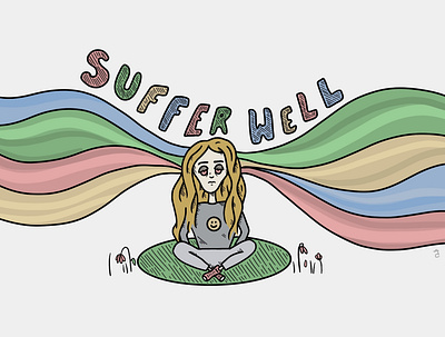 Suffer Well Original Design branding design graphic design illustration print procreate tshirt