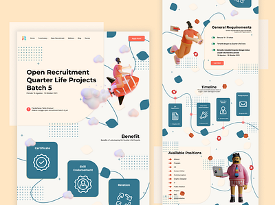 Open Recruitment Page batch design figma intern internship landing page list open recruitment oprec page progress ui ux