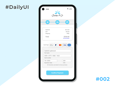 Daily UI 002 Credit Card Checkout