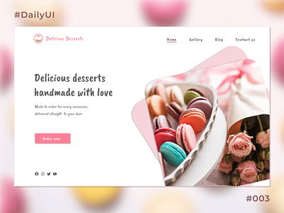 Daily UI 003 Landing page 003 calltoaction daily 100 challenge daily ui dailyui dailyui 003 dailyui003 dailyuichallenge day3 design of the day designoftheday dessert figma landing page landingpage productdesign uidesign uxdesign webdesign website