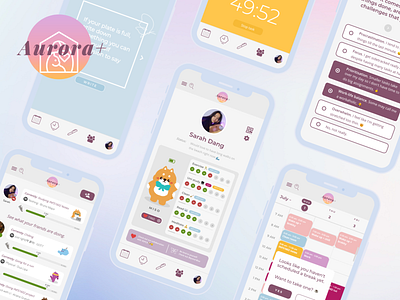Aurora+ app design mobile ui