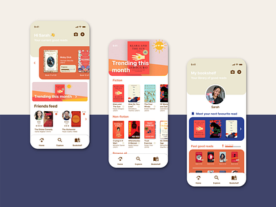 Goodreads UI Re-design app book books design goodreads illustration mobile ui