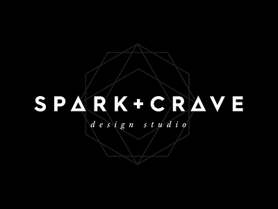 Spark+Crave Logo black blackwhite geometric logo logomark logotype white
