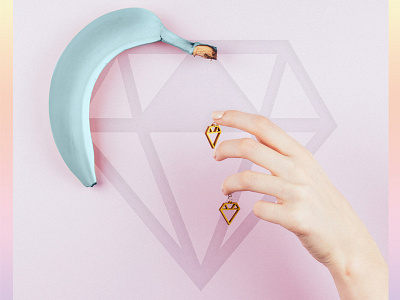 Triinu Tiisel Jewelry Photoshoot banana diamond earrings fashion frames geometry gradient jewelry minimalism minimalist pastels photography