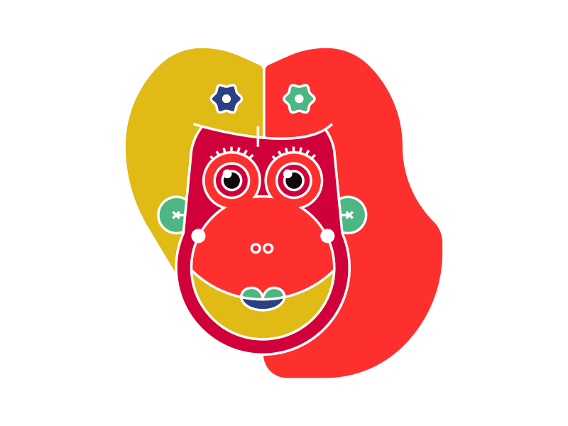 Year of The Monkey | #6 Virgo character animation gif girl illustration minimalism monkey movie vector virgo year of the monkey zodiac zodiac sign