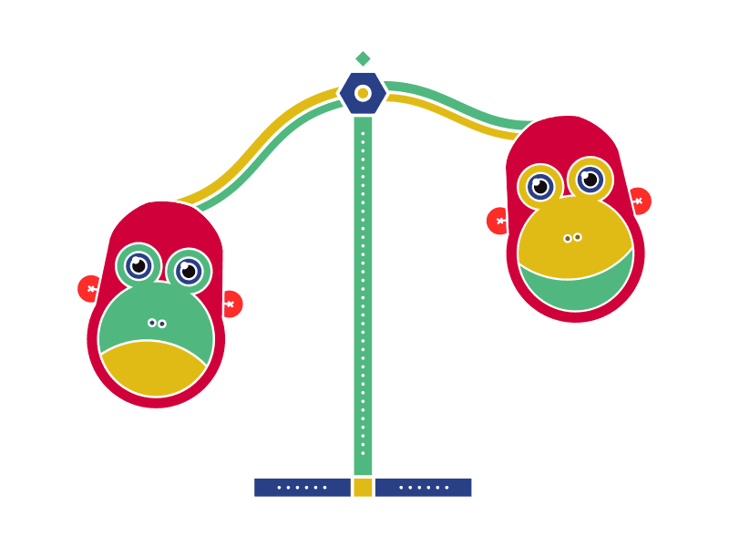Year of The Monkey | #7 Libra character animation gif illustration libra minimalism monkey movie scale vector year of the monkey zodiac zodiac sign