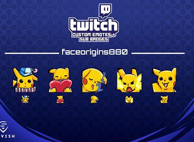 Pikachu Emotes emotes streamer subbadges twitch twitchemote