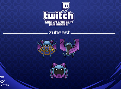 zubat emotes and sub badge emotes pokemon streamer subbadges twitch twitchemote zubat