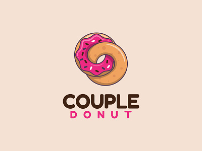 couple donut app bakery logo branding cafe design donut donuts icon illustration illustrator logo vector