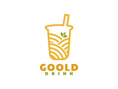 Gold drink app branding cafe drinks illustrator logo vector