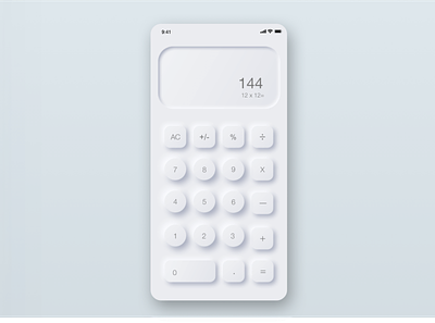 Calculator app calculator calculatrice dailyui design graphicdesign mobile neumorphic ui uxdesign