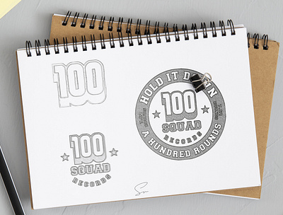 100 Squad Records | Logo Design badge behance branding design dribbble graphic design graphicdesigner logo logo design logo designer logos logotype monogram music record vintage