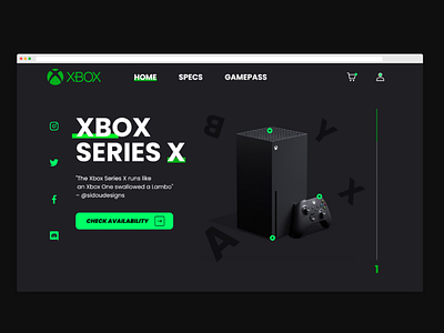 XBOX Series X Web concept adobexd design ui ux web web design webdesign xbox