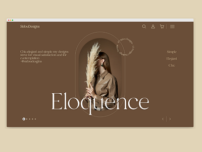 Fashion web design with modern typography