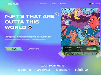 NFT Landing Page Free Download art creative design figma free freebie freedownload nft psychedlics shrooms trippy ui ux web webdesign