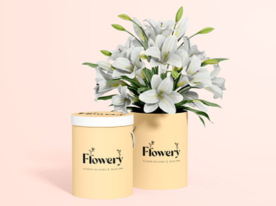 Flowery botanical branding design flower flower box flowers hand drawn illustration logo mockup roundup