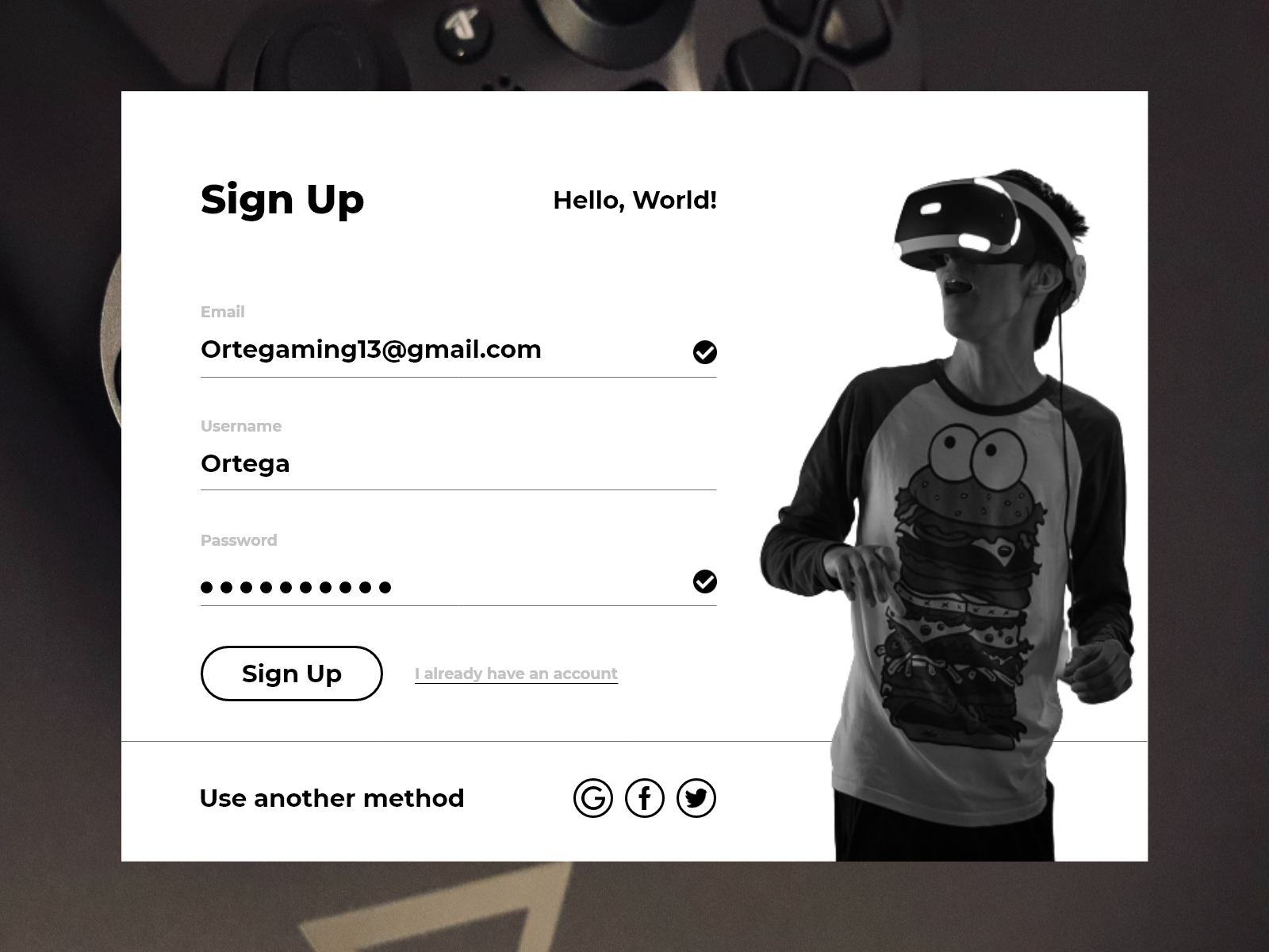 Gaming - Sign Up by Rafli Ortega Jaya on Dribbble