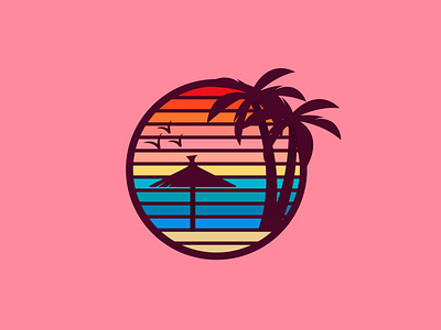 Retrowave Beach T-shirt Design 80s beach beach emblem beachlogo design free freelogo illustration logo logodesign mrbranding retro retrodesign retrologo retrowave sunset sunsetdesign synthwave tshirtart tshirtdesign