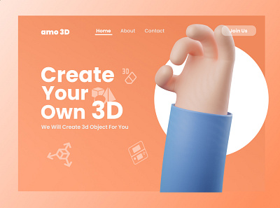 amo 3D landing page design landing page landing page design ui uidesign web design