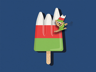 80s Langnese Ice Cream illustration vector