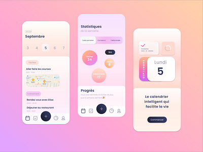 Application de calendrier apps branding design design app site ui uidesign uiux uxdesign