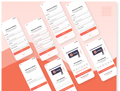 Register and OTP Verification mobile app aplication app branding design ecommerce graphic design hireme mobile app mobile app design mobile ui otp phone design register app register form register page registered uiuxdesign verification code