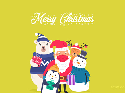 Merry Christmas design illustration minimal