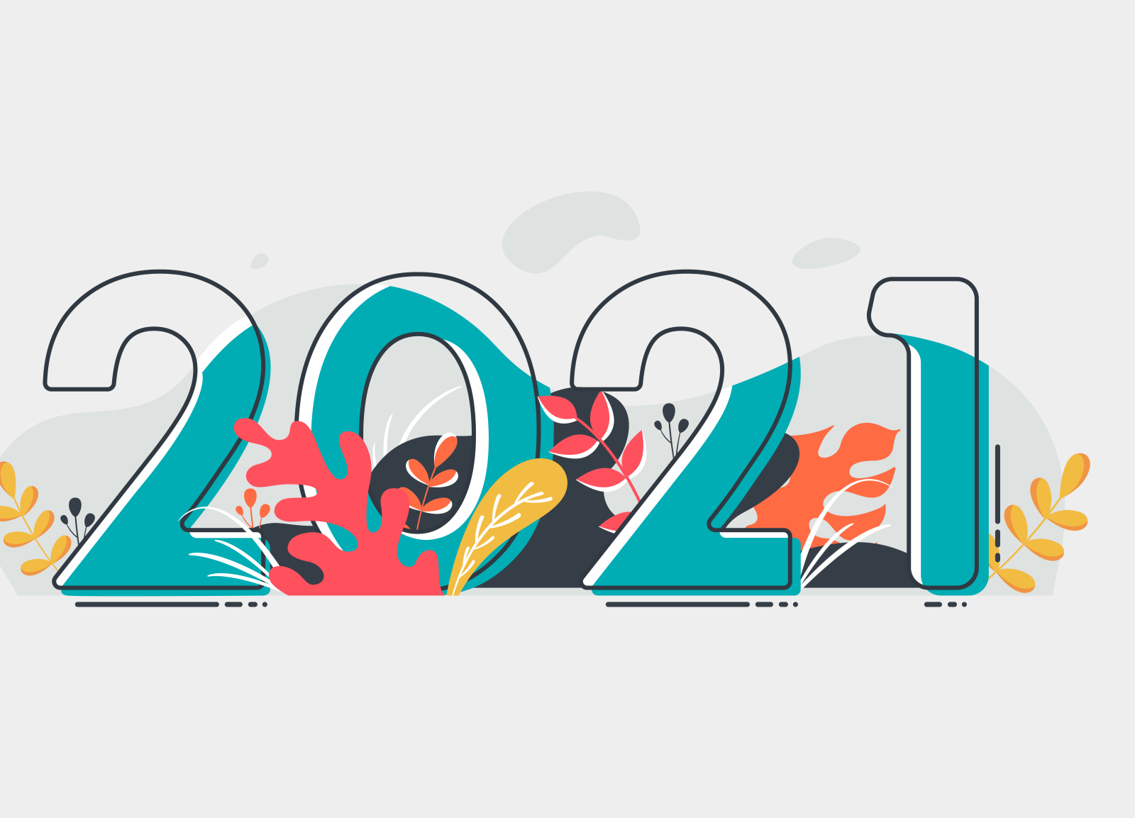 New year 2021 design flat graphicdesign illustration minimal typography vector