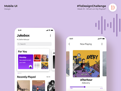 What's on My Playlist? - #TDCWeek10 designchallenge mobileapp ui uidesign uidesigner uiinspiration uiux ux weeklyui