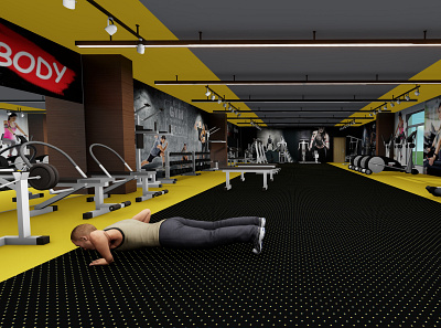 Design of a Gym in United Arab Emirates. 3d 3dsmax animation architect architecture archvisualbd design sketchup