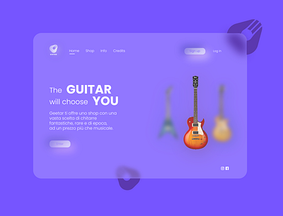 Geetar - Website (Home) design flat glass glassmorphism graphic design html illustration ui ux web website