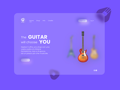 Geetar - Website (Home) design flat glass glassmorphism graphic design html illustration ui ux web website