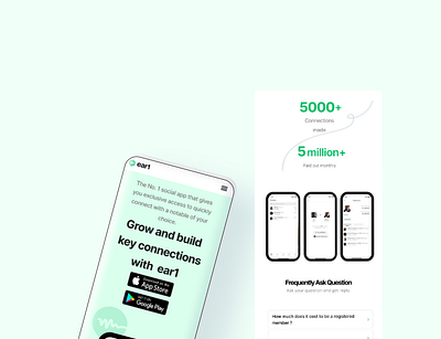 Landing Page(mobile) challenge design for Ear1 app branding design graphic design icon typography ui ux web website