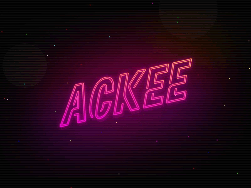 Ackee Neon ackee animation glitch gradient logo neon pink stars wiggle