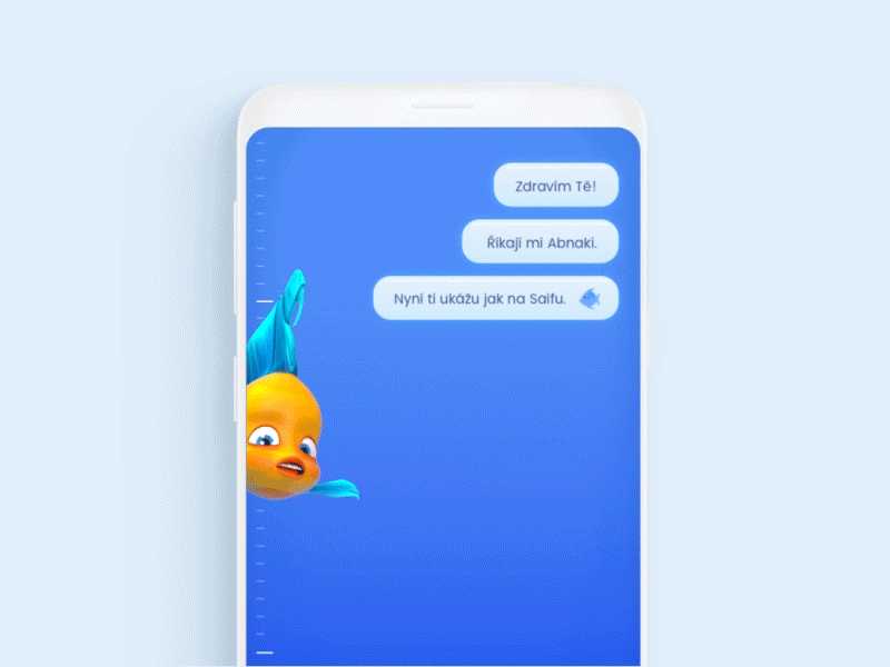 Saifu Chat Animation Concept 3d 3d animation animation app character chatbot chatbox fish mobile money payment ui water