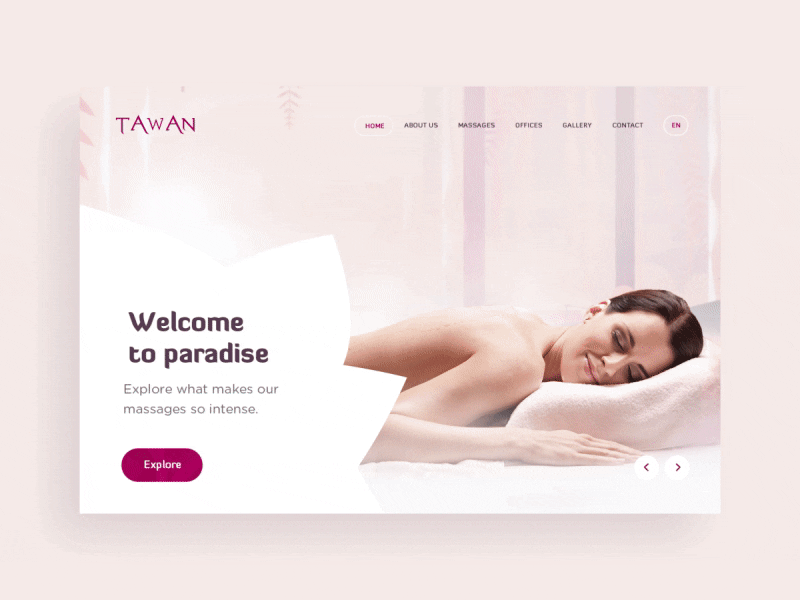 Tawan Concept after effect animation animation design beauty brand branding clean concept design massage motion nature oriental relax thai typography ui ux web women