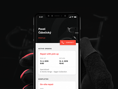 Kolofix Mobile App app bicycle app bike black branding dark design mobile ui