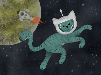 Space Cat cat children book illustration illustration illustrator procreate rocket space